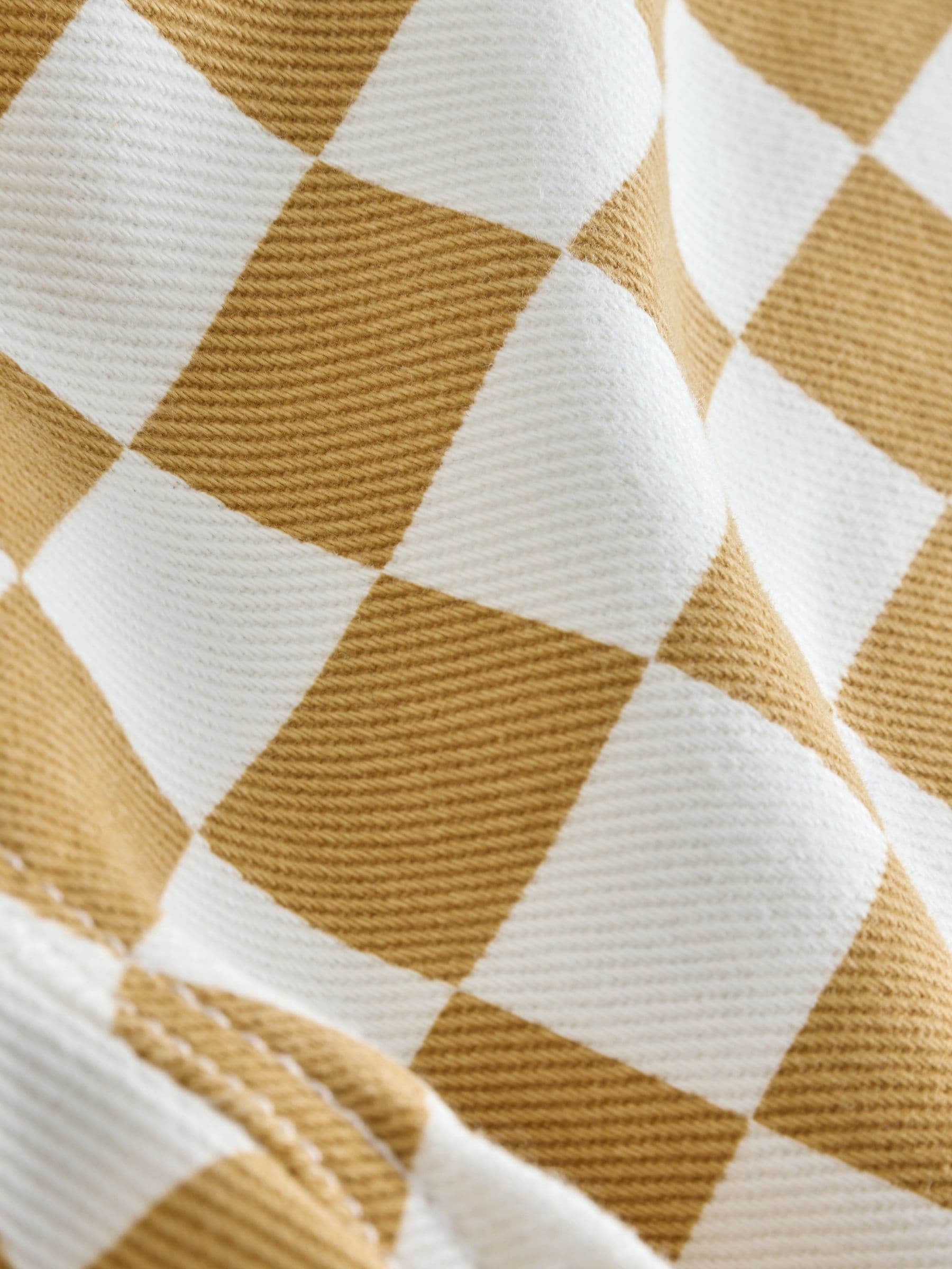 Yellow/White Checkerboard - Wijde broek met elastische taille (3mnd-7jr)