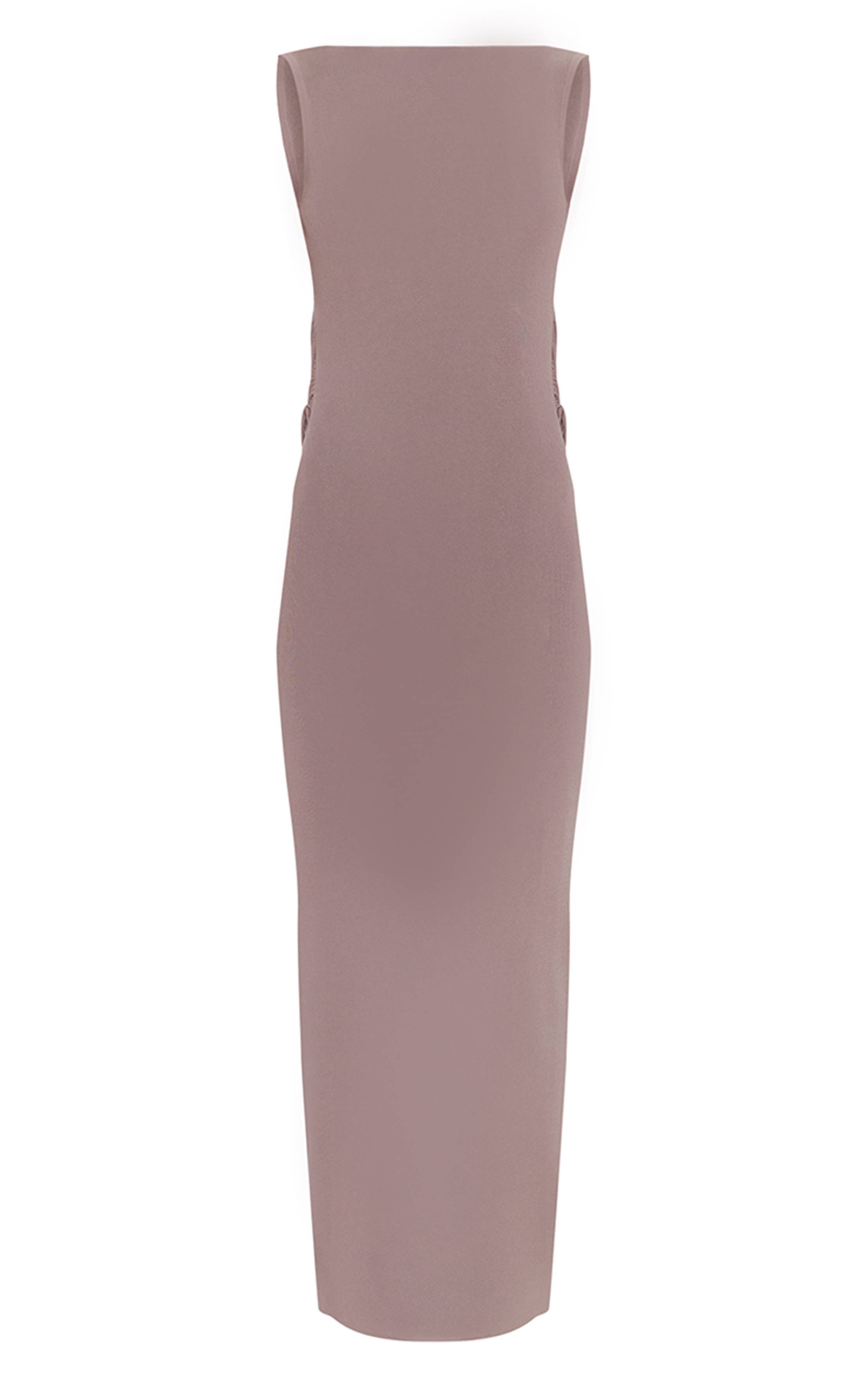 Champignon Robe Longue En Maille Transparente À Dos Nu Et Encolure Bateau