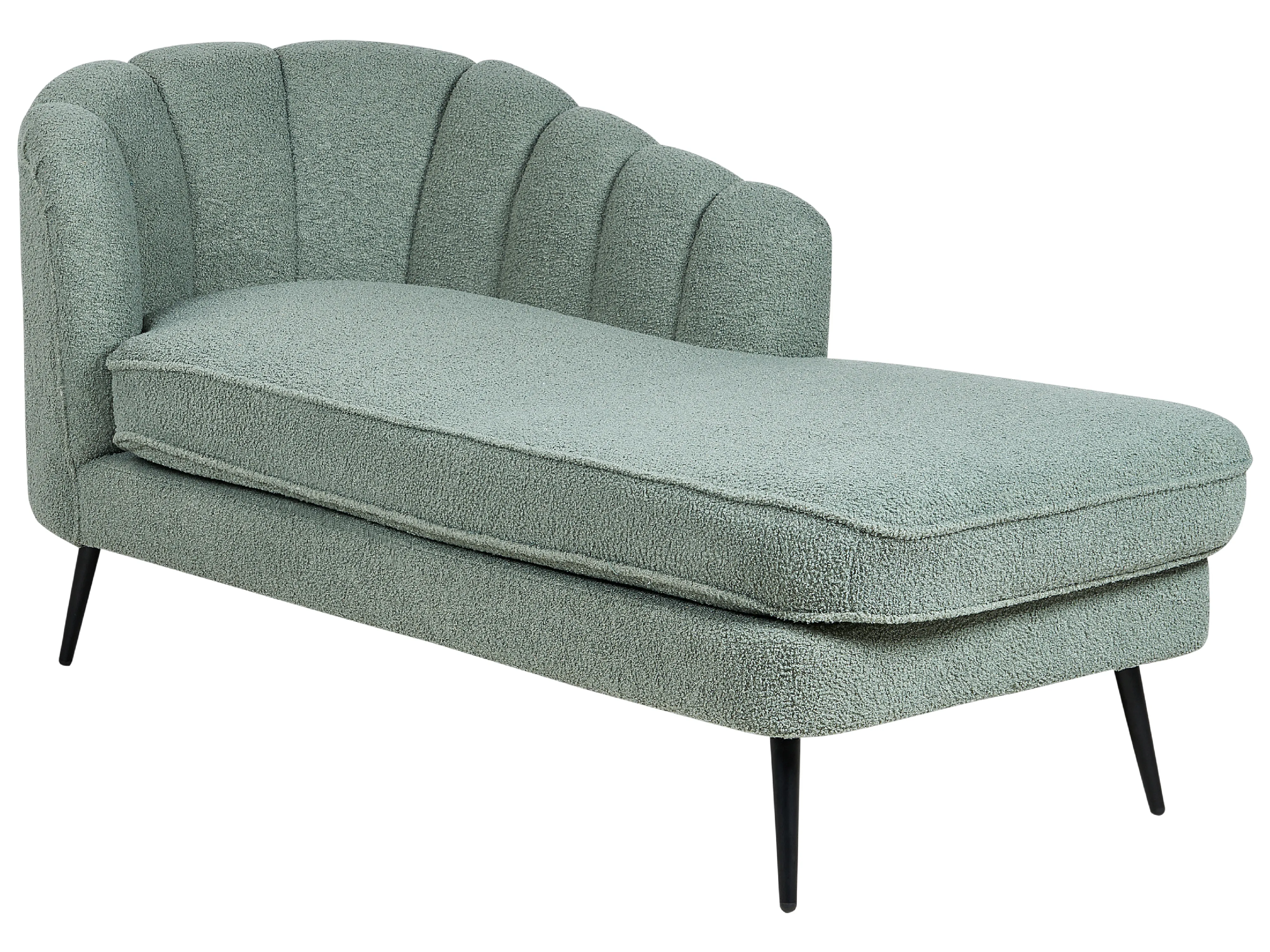 Linkszijdige chaise longue ALLIER Bouclé Groen