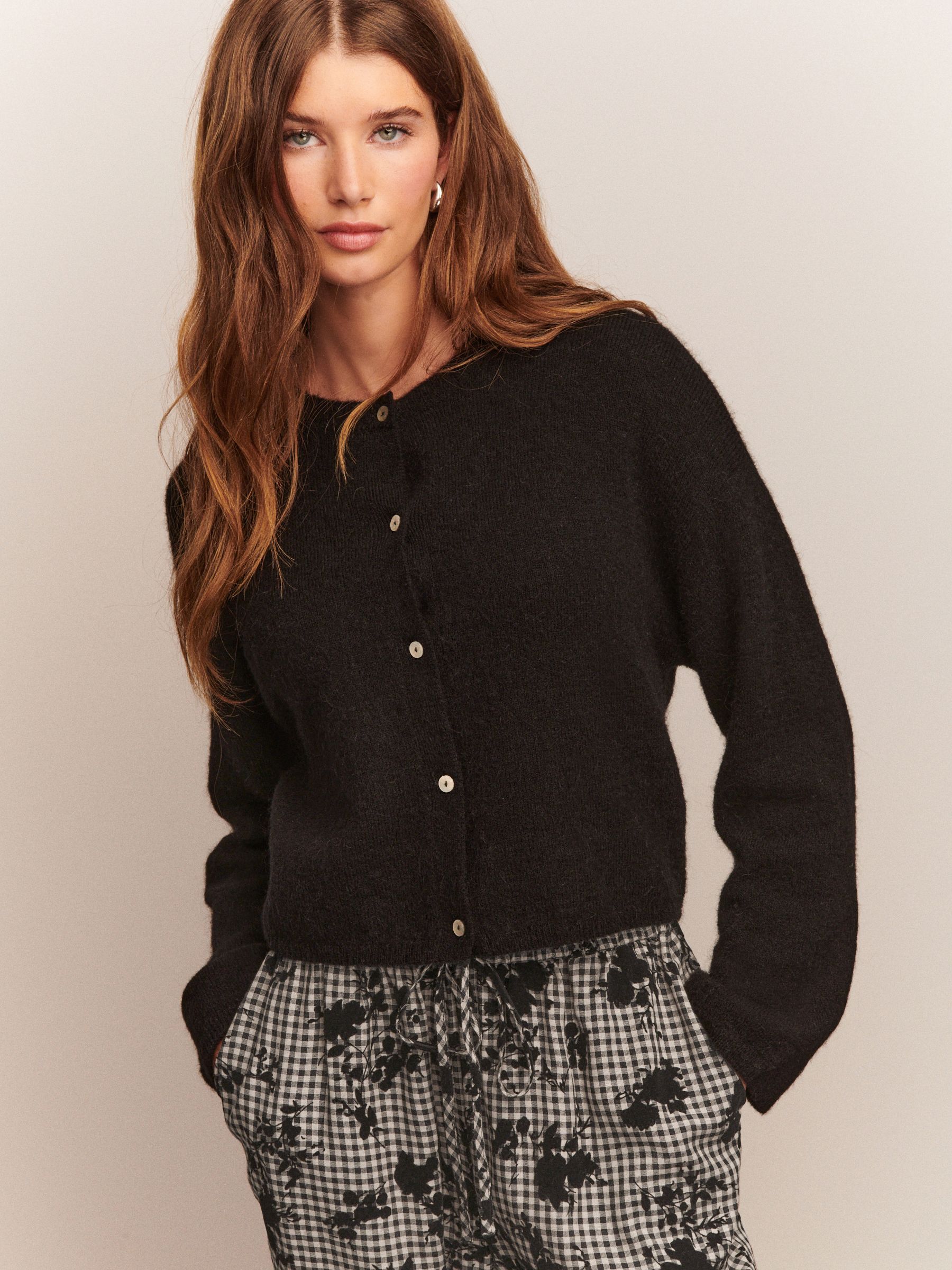 Zwart - Soft Touch Ronde hals Gebreid Vest Met Wol