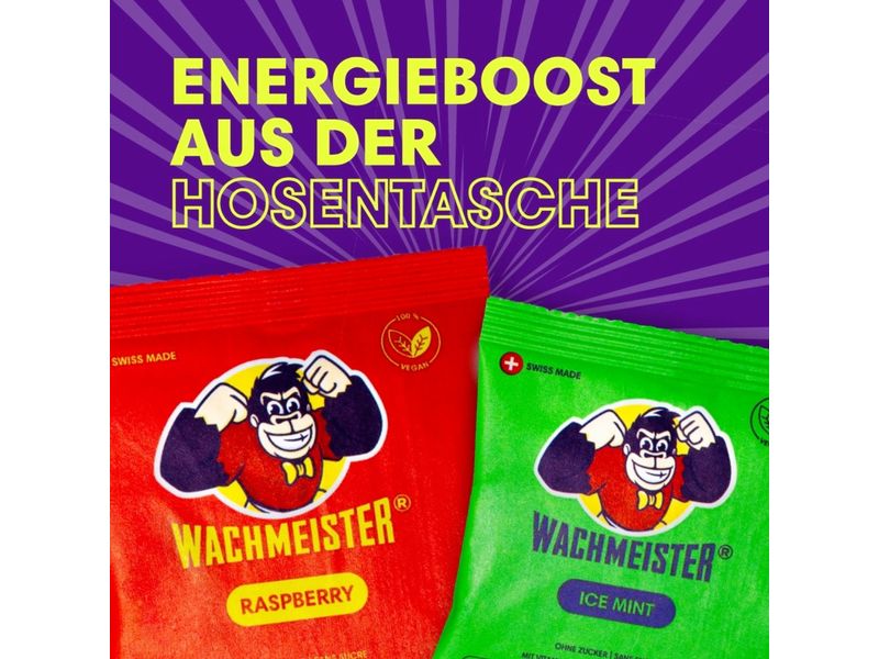 Wachmeister Koffein Bonbons Himbeere 16.5 g Fruchtiger Himbeergeschmack mit dem Extra-Kick Koffein