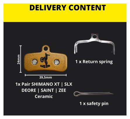Paires de Plaquettes BLACK RIDER pour SHIMANO XT 4P SLX SAINT ZEE Céramique 