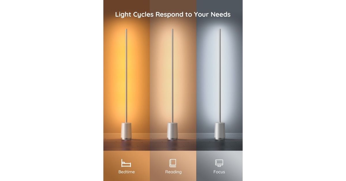 GoveeH6072 Lyra RGBICWW Hoek Vloerlamp sfeerverlichting  (RGBIC, 2200K - 6500K)
