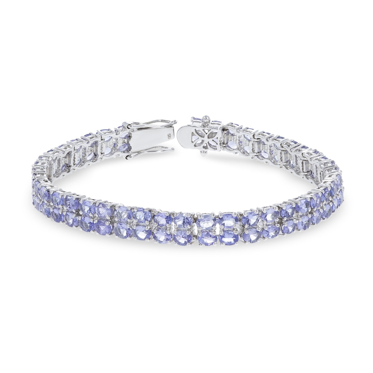 Bracelet Ovale Tanzanite - Argent 925 Rhodié, Éclat Unique