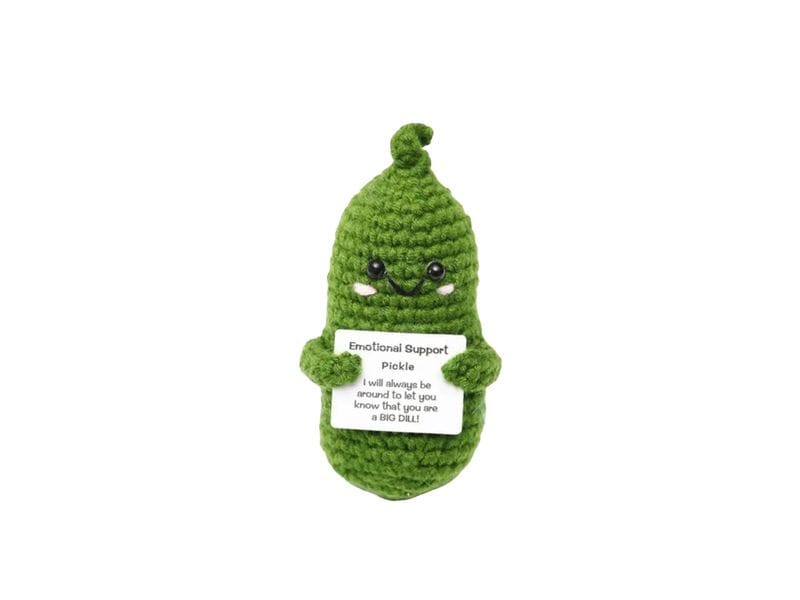 I AM CREATIVE Glücksbringer Positiv Pickle Gehäkeltes Mini Plüsch