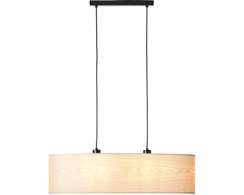 Hanglamp, 2-lichts, HxBxD 120x75x21 cm, zwart/bruin/naturel