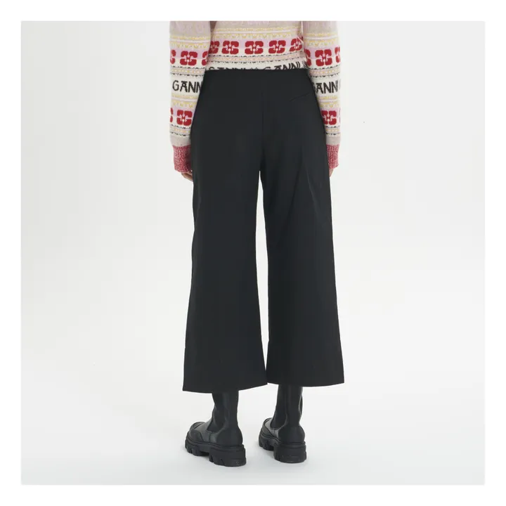 Ganni Pantalon Large Suiting Coton Bio | Noir