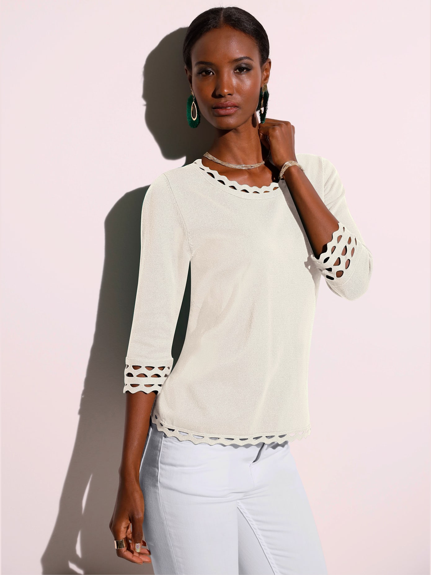 Pull à manches 3/4 viscose