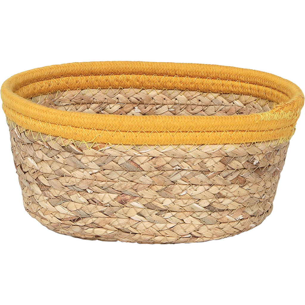 Panier ovale matière végétale naturel orange 21x16cm