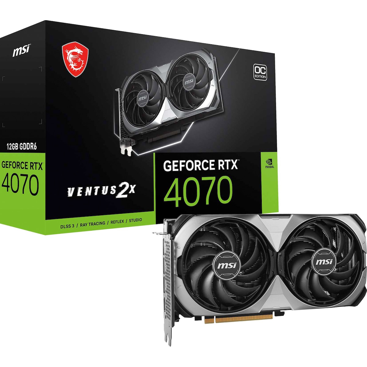 MSI GeForce RTX 4070 VENTUS 2X E 12G OC gaming-grafikkort
