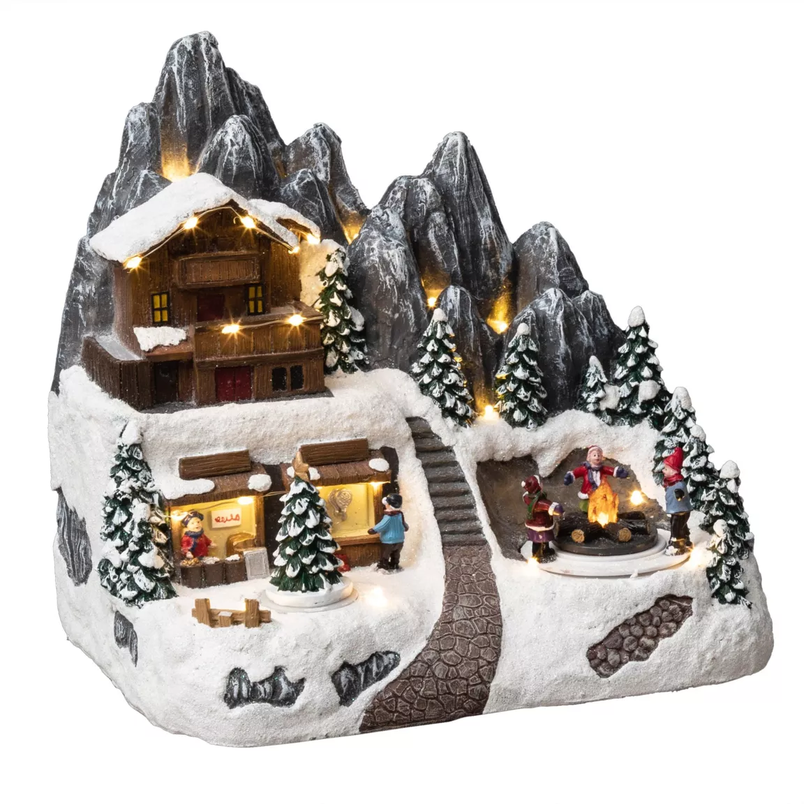 Village de Noël lumineux Refuge d'altitude