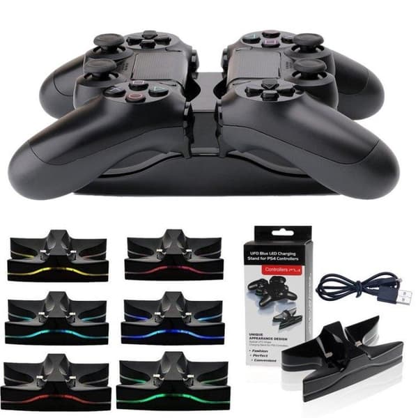 Ladestasjon LED Dual til PS4 kontroller
