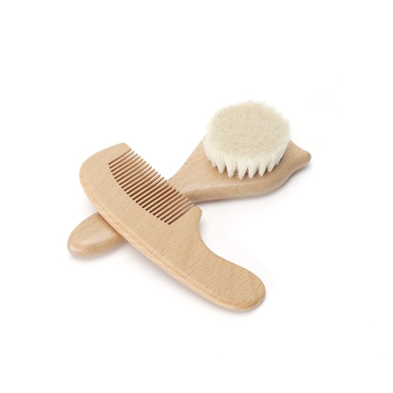 Fondes - Kattenoren Houten Handvat Wollen Lichaamsreinigingsborstel / Haarkam / Set