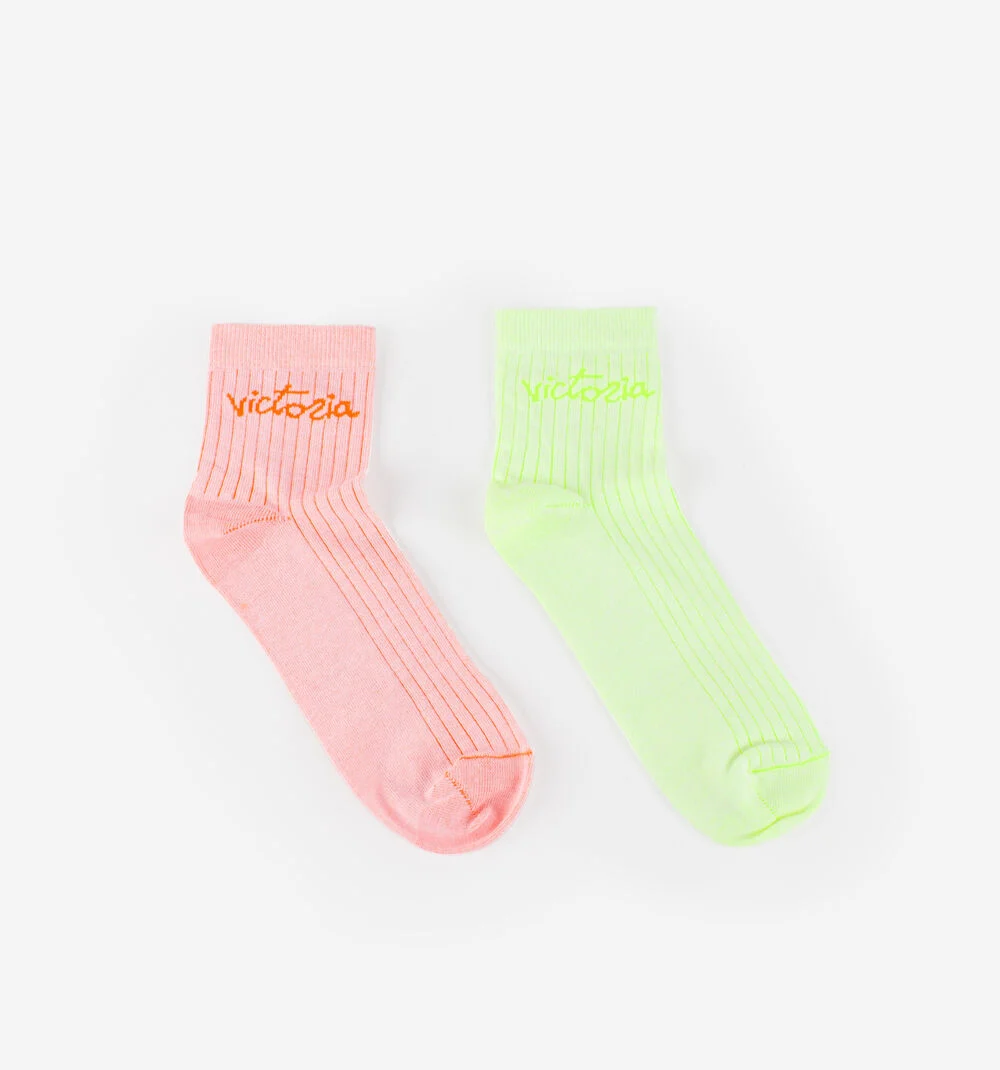 CHAUSSETTES FLUOAMARILL-NARANJ