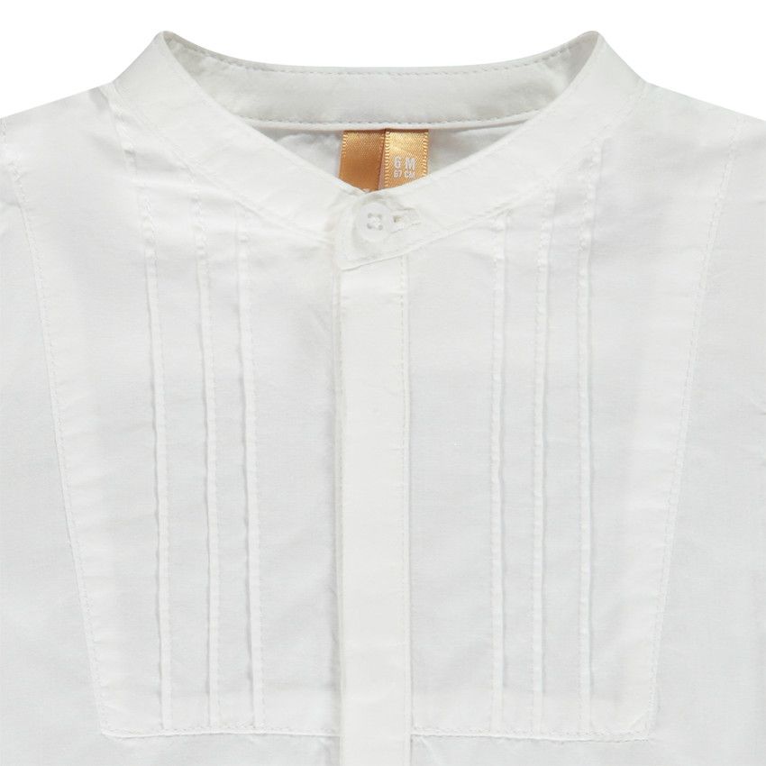 Ensemble de cérémonie 2 pièces avec plastron pour bébé garçon - Blanc