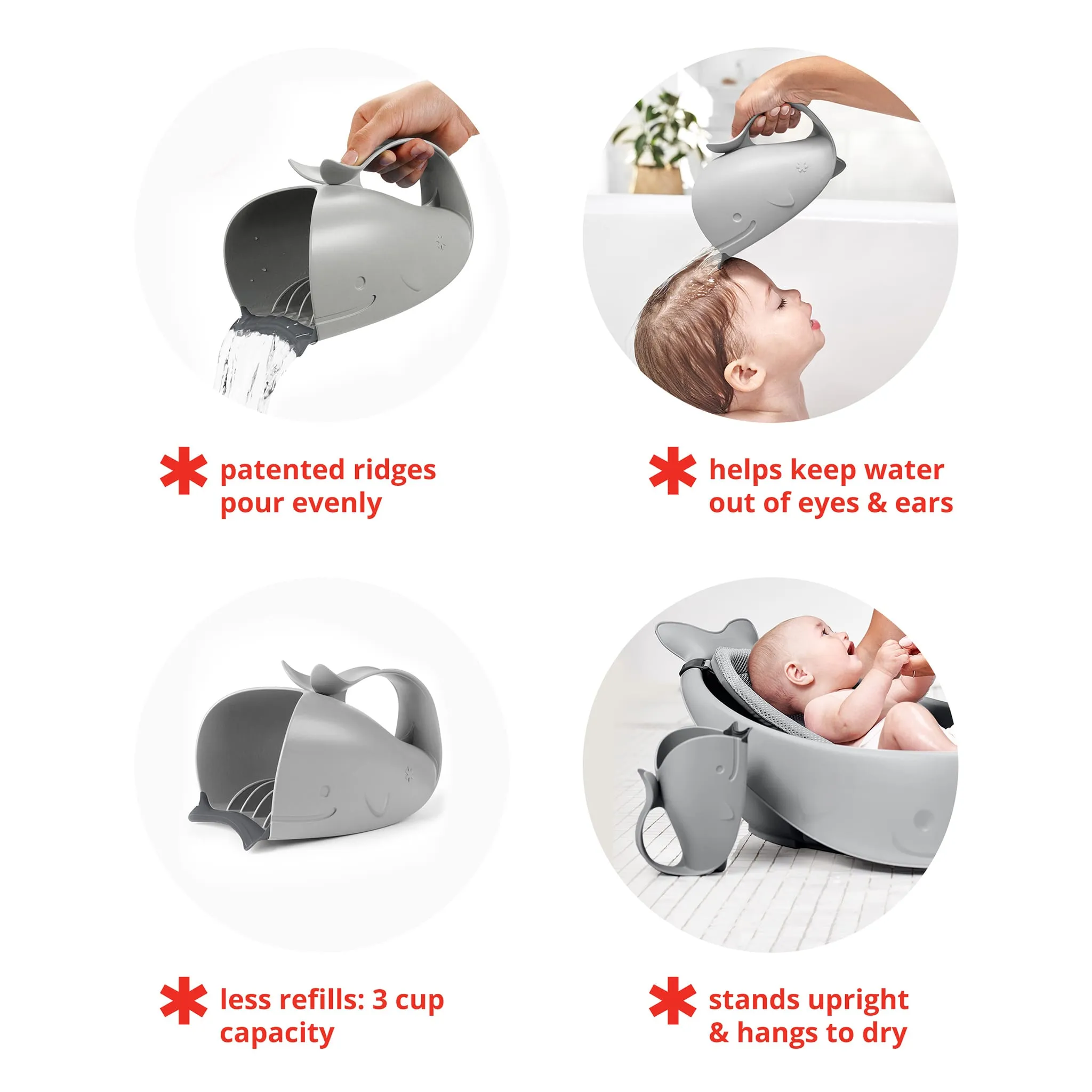 Skip Hop Seau Rinceur pour le Bain Baleine - Grise