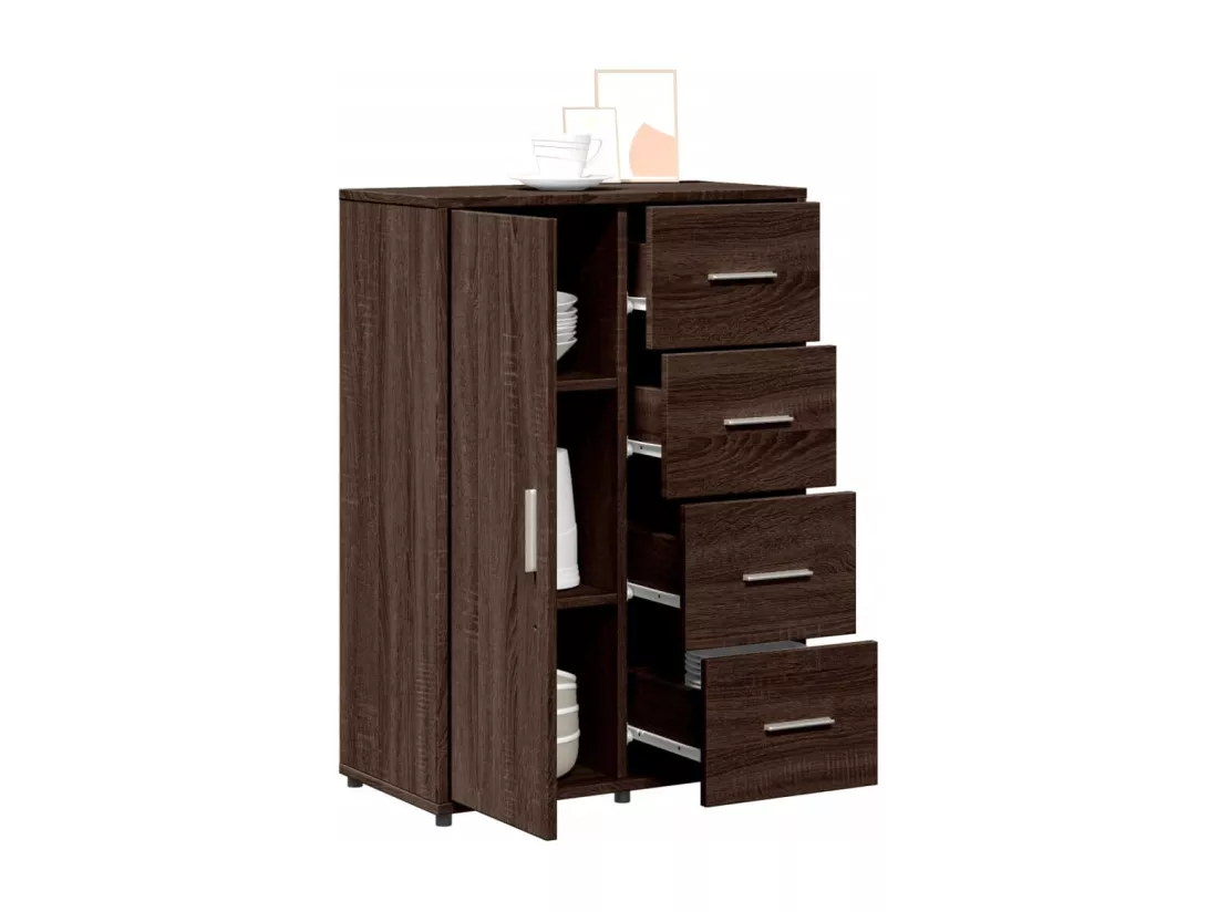 Buffet chêne marron 60x31x84 cm bois d'ingénierie