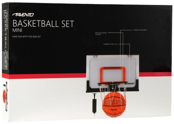 Basketball set mini AVENTO 47BM with grid + ball + pump