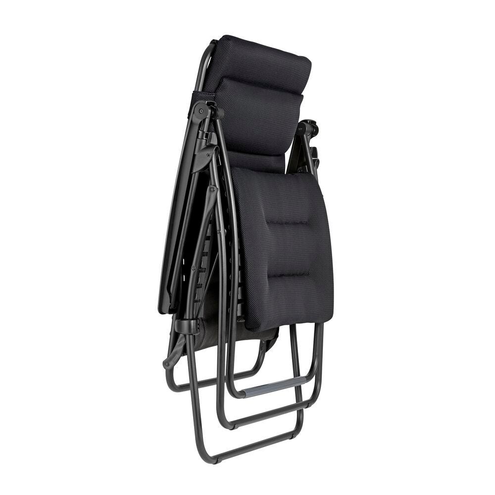 Set gepolsterte Relaxliege XL mit Sonnenschirm und Becherhalter RSX Clip XL AirComfort® Acier
