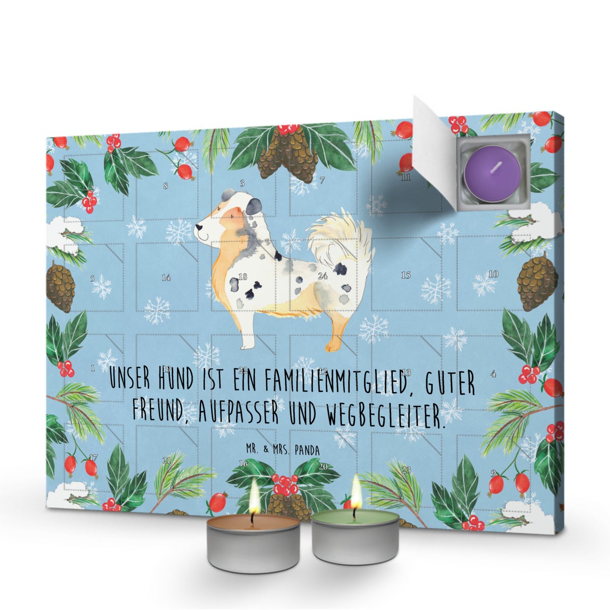 Mr. & Mrs. Panda Geurkaars Adventskalender Hond Australian Shepherd - Pastelblauw