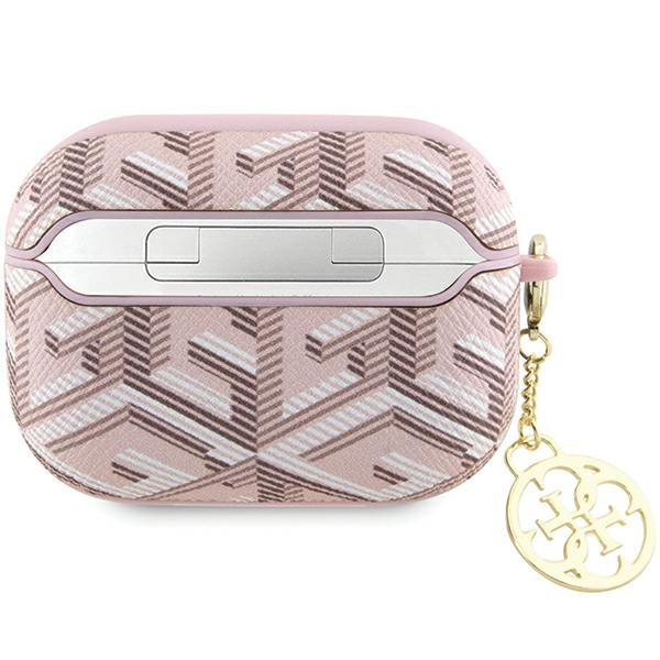AirPods Pro 2 / AirPods Pro GCube Charm Leder Schutzhülle Abdeckung   Logo Anhänger (GUAP2PGCE4CP) - Rosa