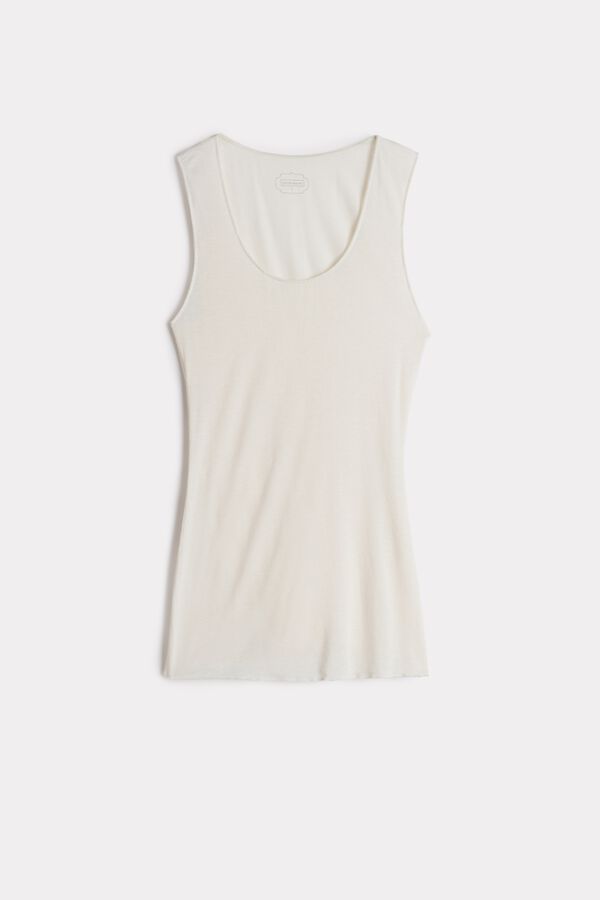 Blusa sem mangas ultraleve em modal e cashmere