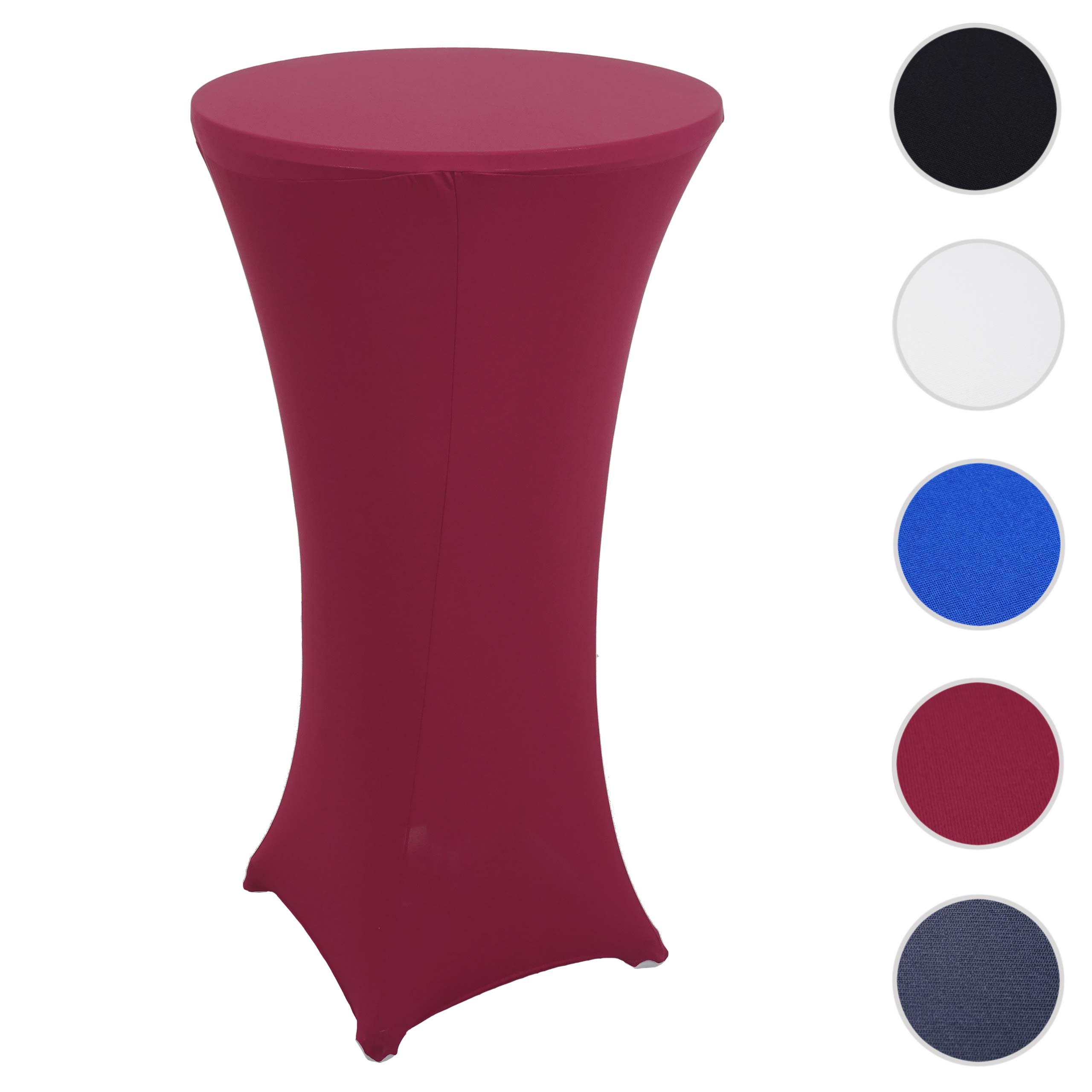 Stehtischhusse MCW-J30, Tischhusse Husse Bezug Überzug, Stretch Ø 60cm ~ bordeaux-rot