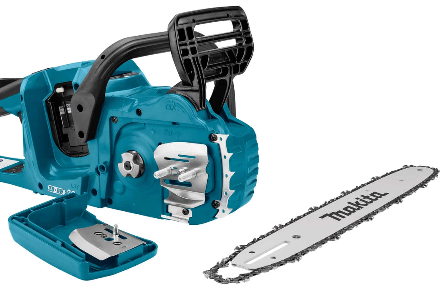 Makita DUC355PG4J 2x18V Li-Ion accu kettingzaag set (4x 6,0Ah) in Mbox - 350mm