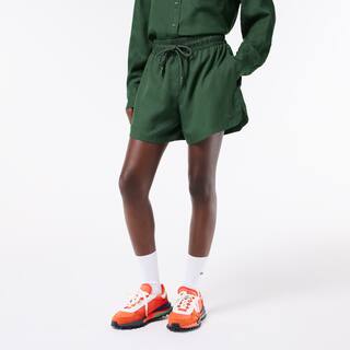 Short fluide en lyocell Shorts - Vert - Lacoste - Femme