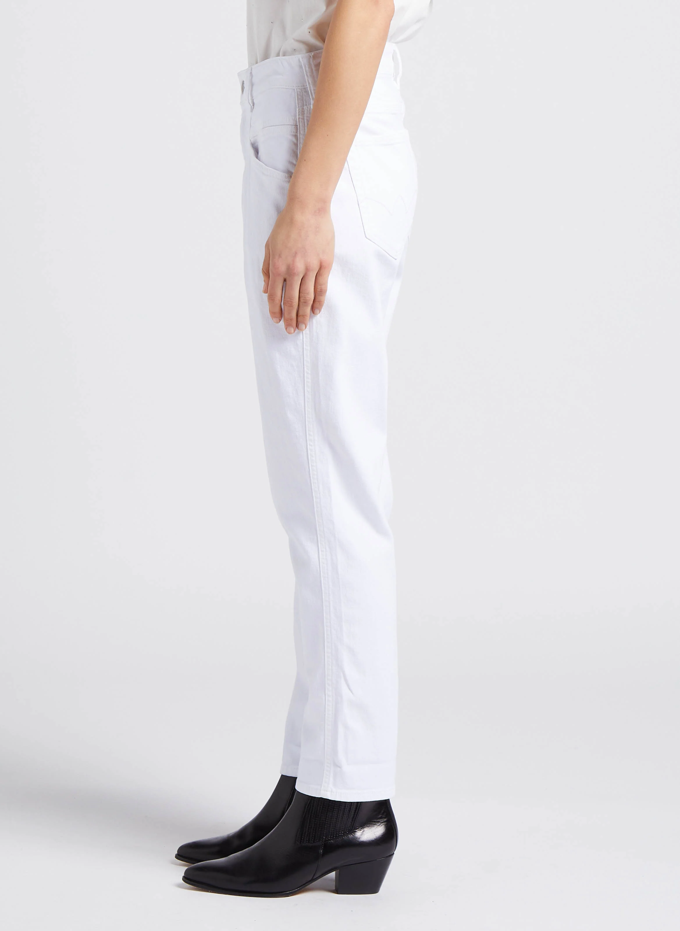THIL - Jean girlfriend en coton stretch| Blanc