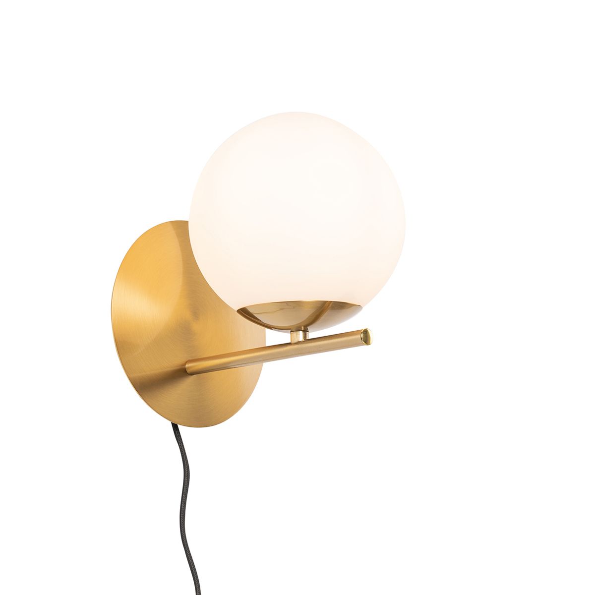 Art Deco wandlamp goud en opaal glas - Flore