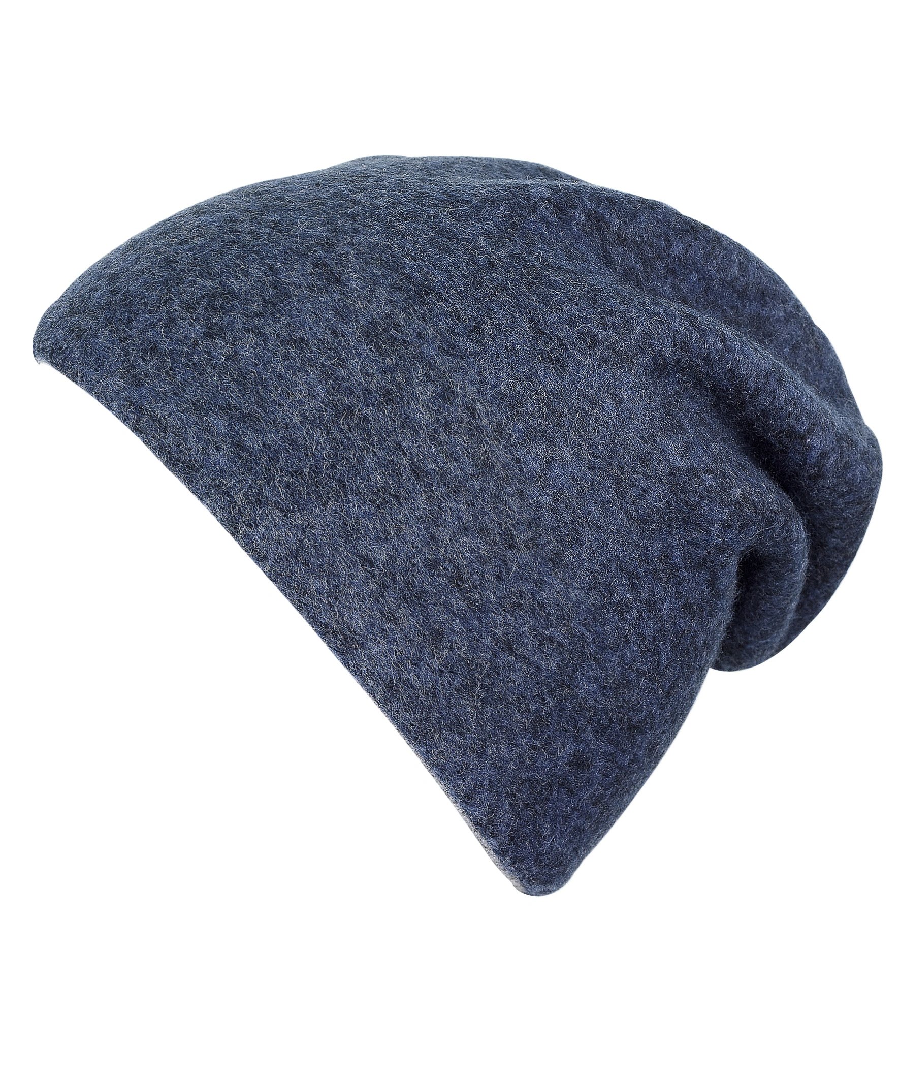 Wende-Beanie RINGELCHEN in tintenblau melange