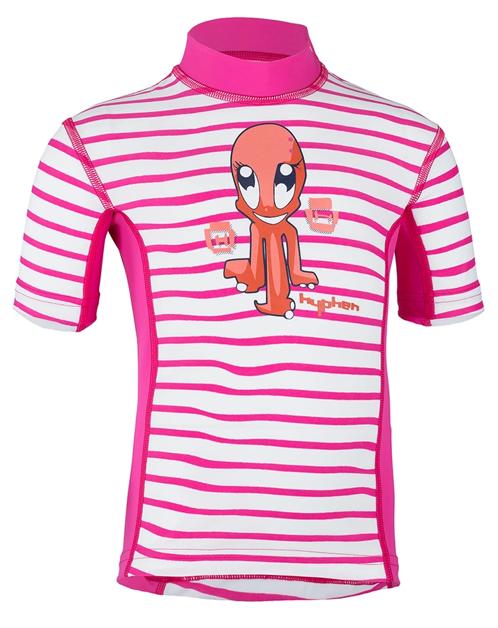 Kurzarm-Badeshirt BABZ – OCY STRIPED MAGLI in pink