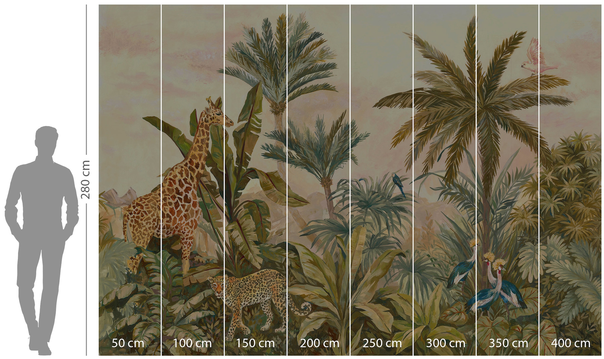 Komar Vliestapete »Digitaldruck Vlies -  Tropical Vintage Garden - Grösse 400 x 280 cm« bedruckt glatt Kinderzimmer