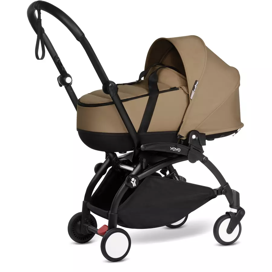 BABYZEN Kinderwagen YOYO2 0+ Black mit Liegewanne und Textilset Toffee