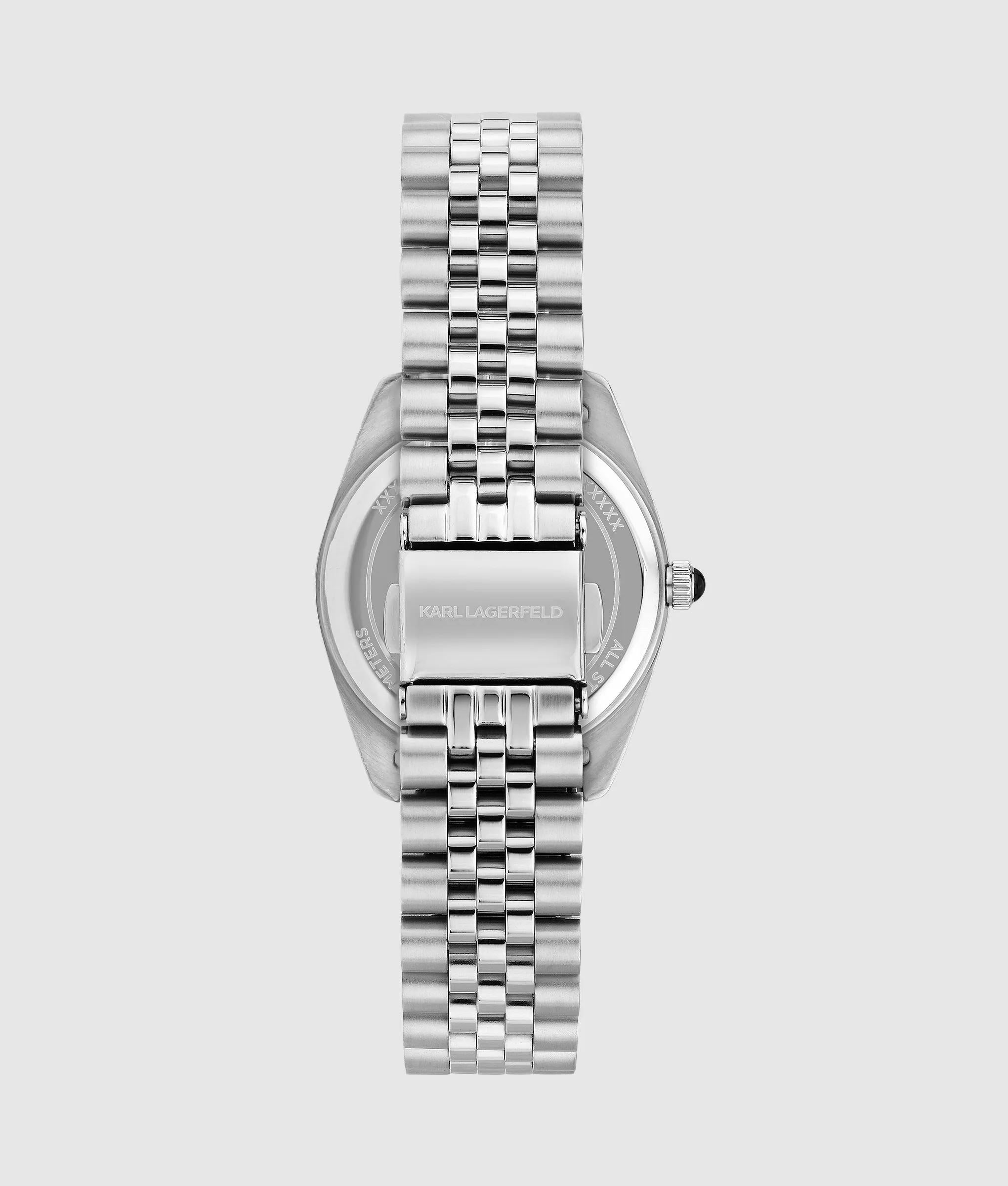 Horloge met rond logo in Zilver
