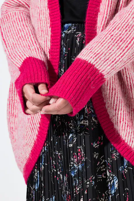 Strickjacke, Egg-Shape, offene Form, Langarm, recycelt, Sommerbeere