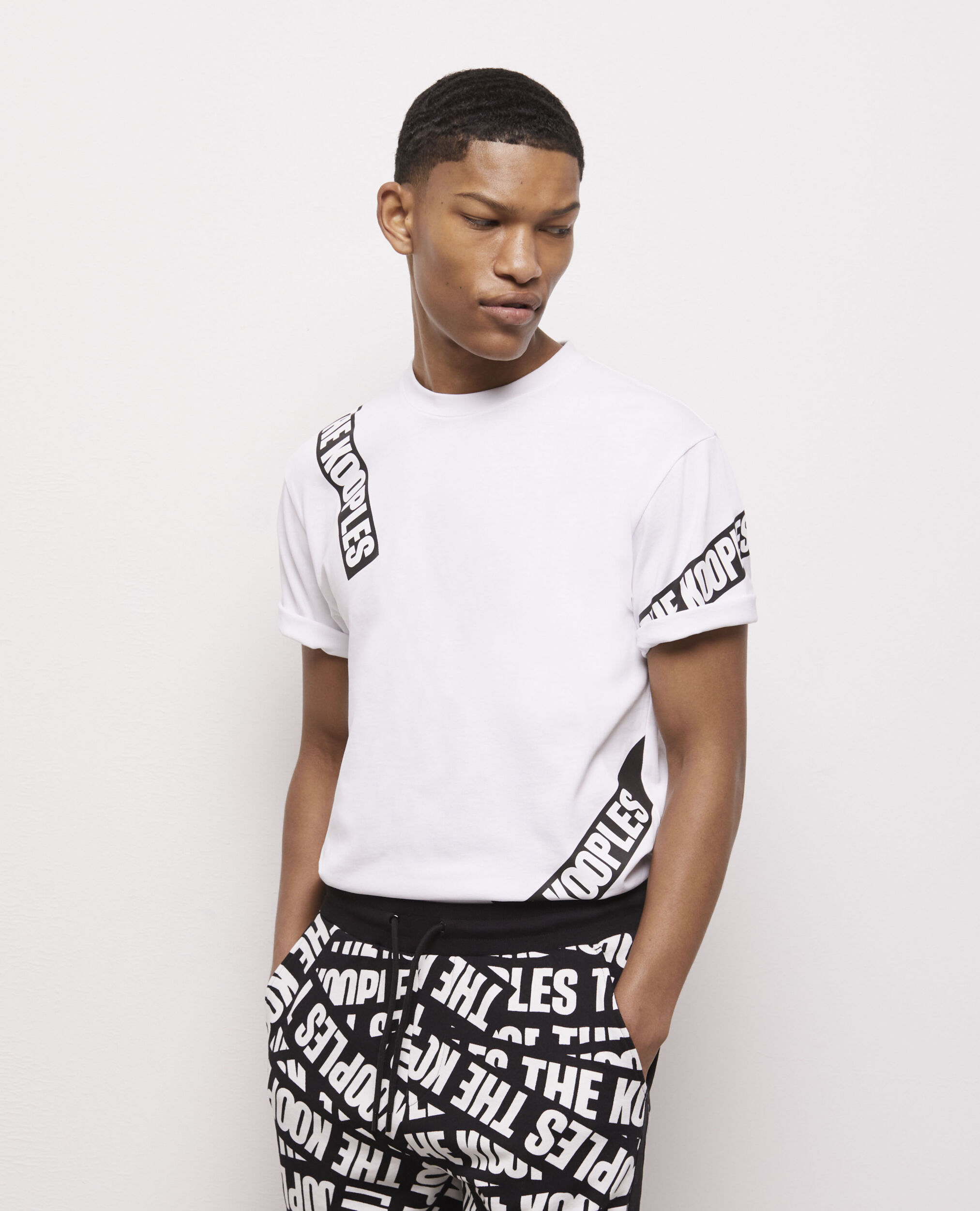 T-shirt blanc Tape logo