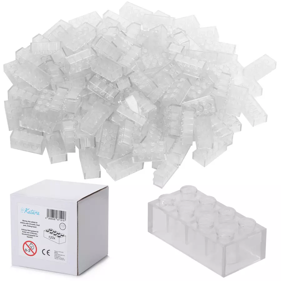 Katara Bausteine - 120 Stück 4x2 transparent