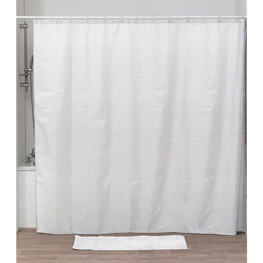 Rideau de douche 16 anneaux blanc 240x200cm