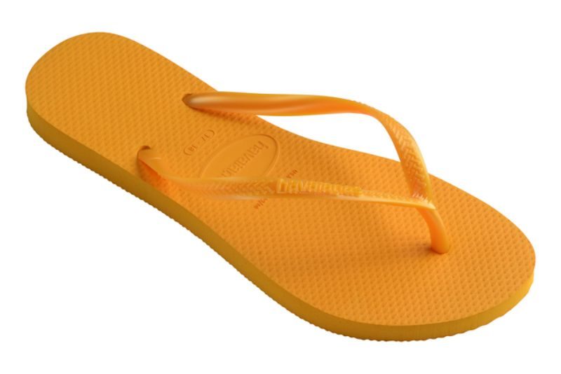 HAVAIANAS TOP POP YELLOW KLIPKLAPPER I ORANGE GUMMI
