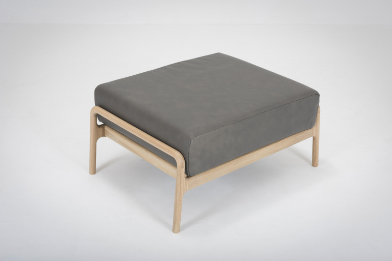 Gazzda Fawn hocker natural Dakar Leather Stone