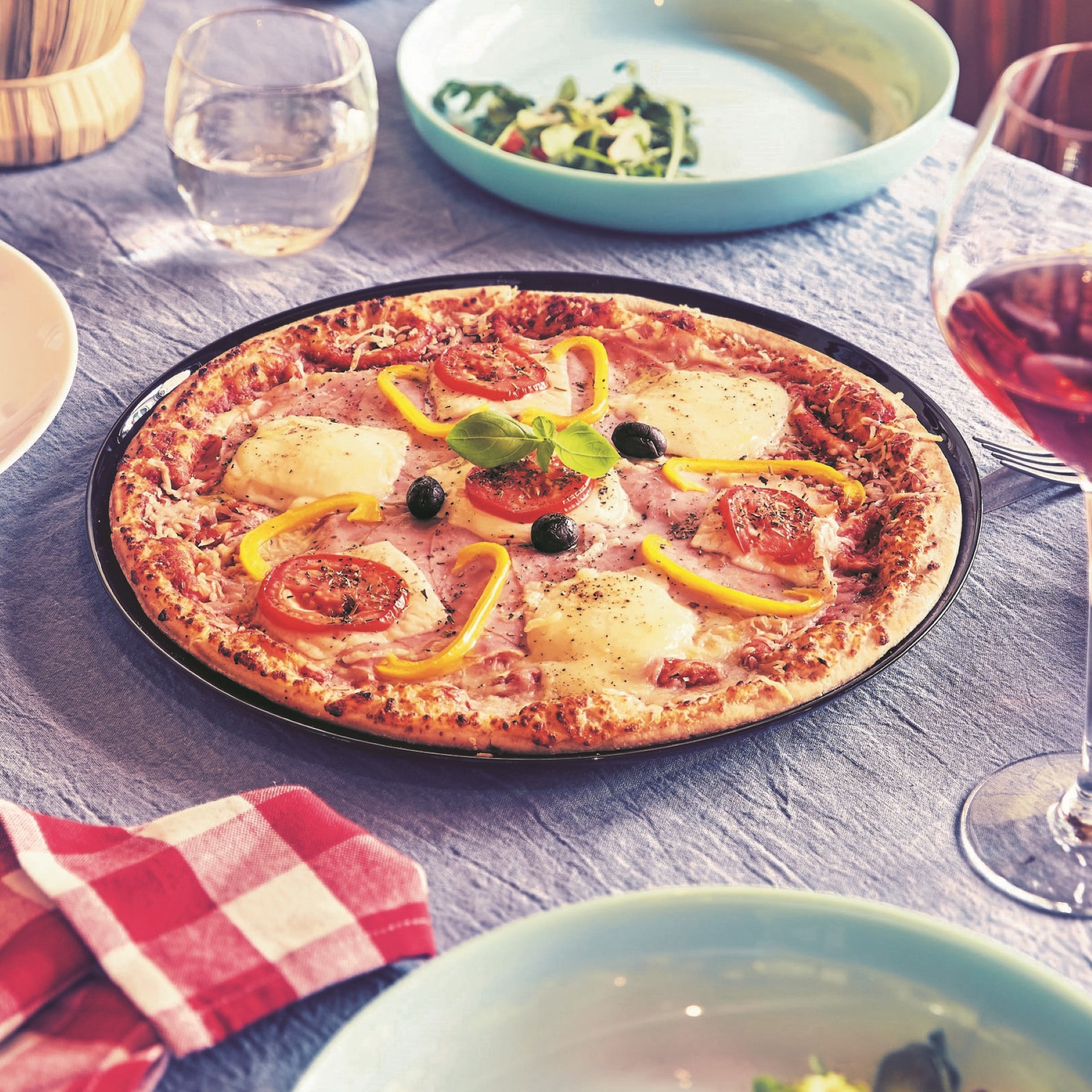 CreaTable Pizzateller ITALIEN PARTY 33 cm Glas schwarz