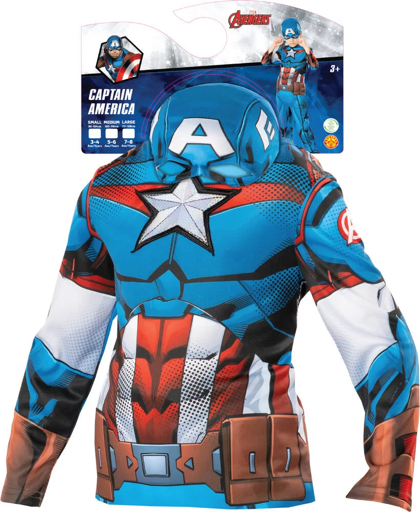 MARVEL - AVENGERS - DEGUISEMENT - CAPTAIN AMERICA - TAILLE S 3-4 ANS