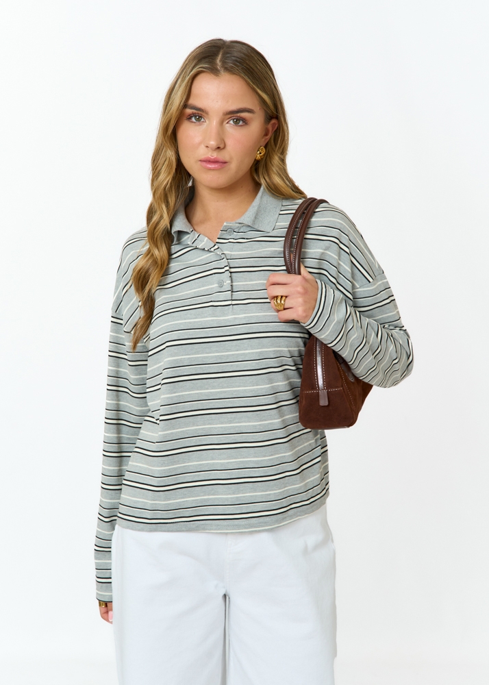 Dorien polo t-shirt lichtgrijs