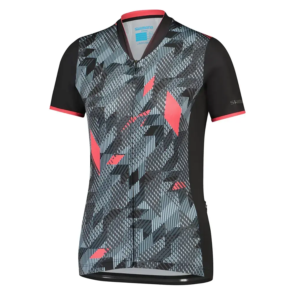 Shimano Sagami Fietsshirt Korte Mouwen Grijs/Roze/Zwart Dames