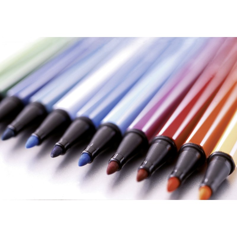 Feutre Stabilo Pen 68 coloris assortis dont 5 fluo - Pochette de 15