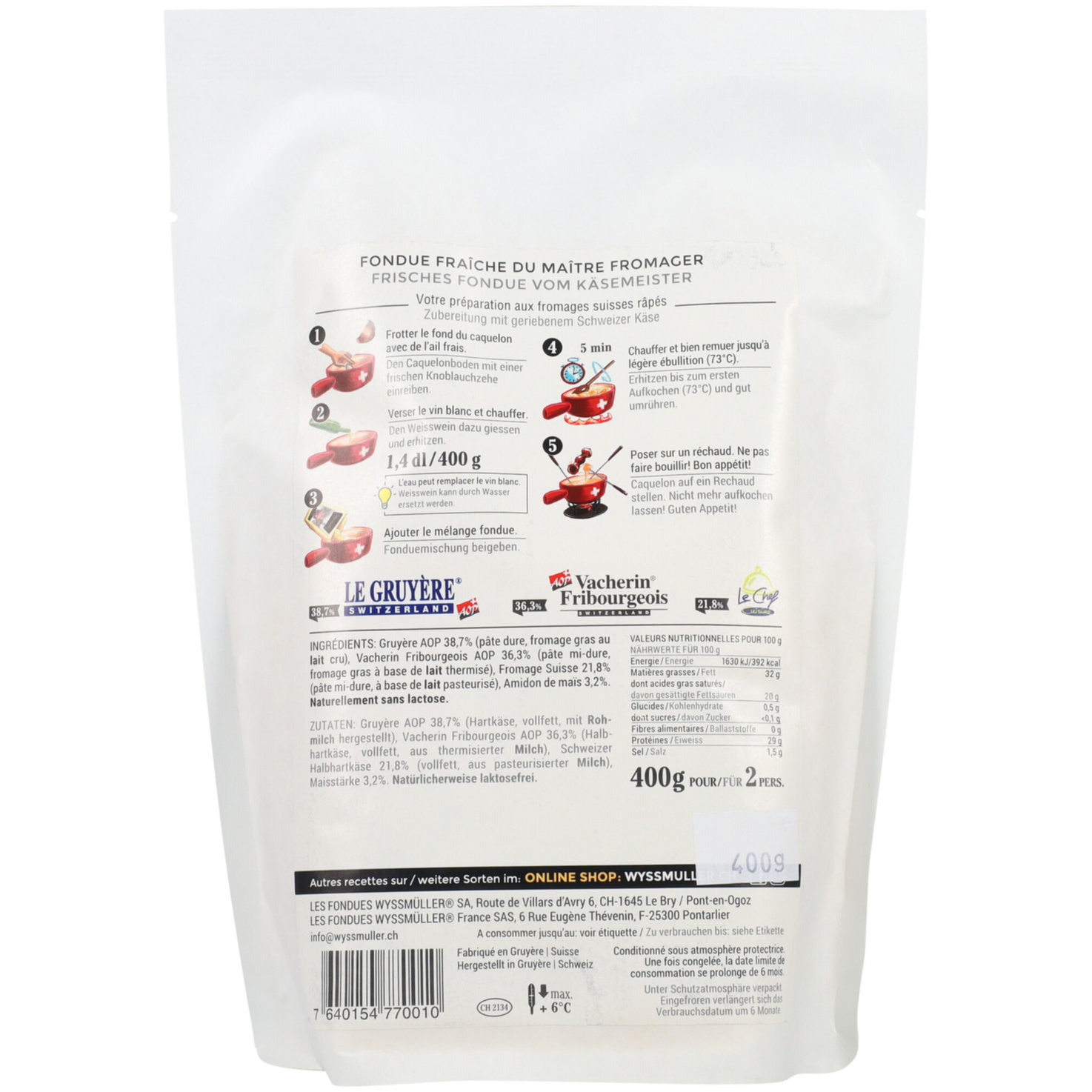 Wyssmüller® Création du Maître Fromager Frisch-Fonduemischung