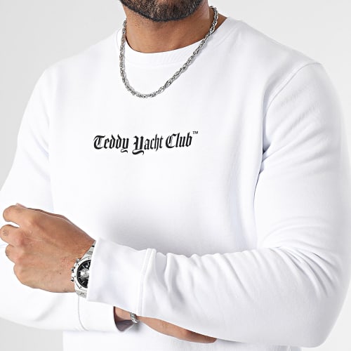 Sweat Crewneck Art Series Dripping Orange Blanc