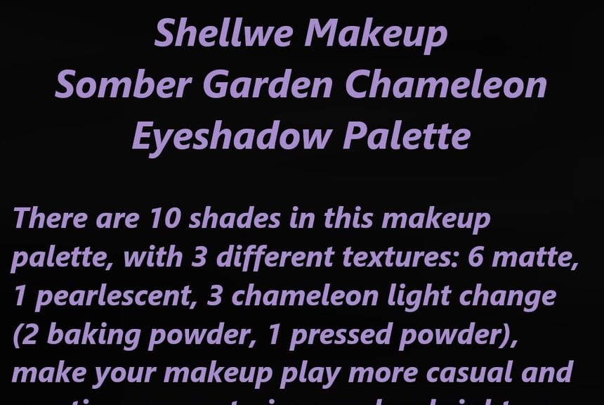 SHELLWE MAKEUP - Somber Garden Chameleon Oogschaduwpalet - Mini